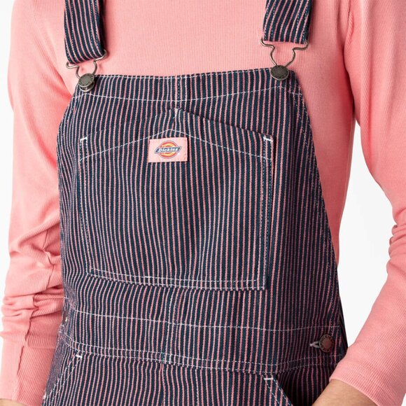 Dickies Denim - NEW Dickies Pink and Blue Hickory Stripe Bib Overalls